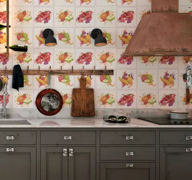 Smashed Fruit Tile Stickers - TenStickers