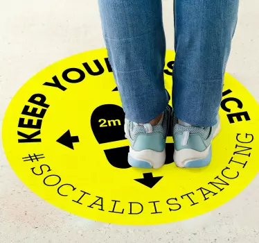 Social distancing vinyl sticker floor tile - TenStickers