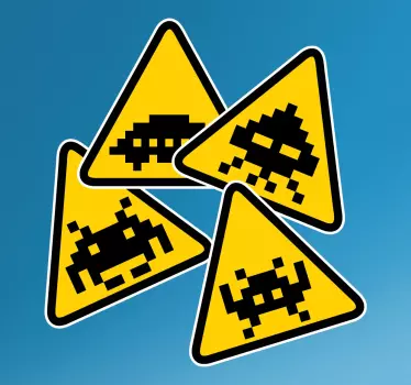 Space Invader sign car sicker - TenStickers
