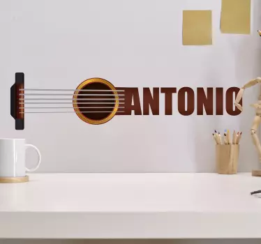 Spanish guitar with name music decal - TenStickers