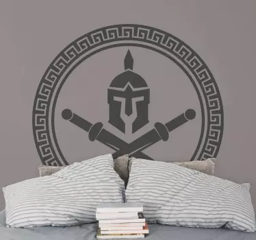Spartan helmet emblem wall sticker - TenStickers