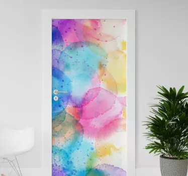 Splash color colorful river glass door decal - TenStickers