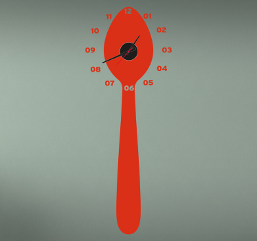 Spoon Clock Sticker - TenStickers