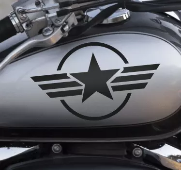 Star surrounded by a circle motorcycle decal - TenStickers