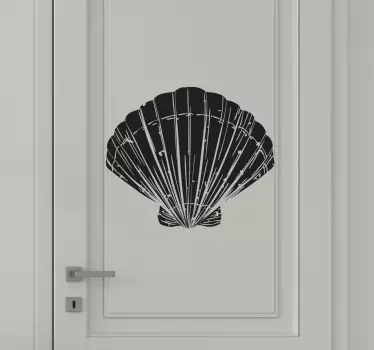 Stylized shell shape door sticker - TenStickers