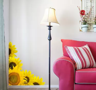 Sunflower Corner Wall Sticker - TenStickers