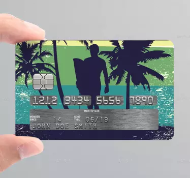 Surf camp credit card sticker - TenStickers