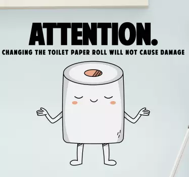 Toilet roll brain text wall decal - TenStickers
