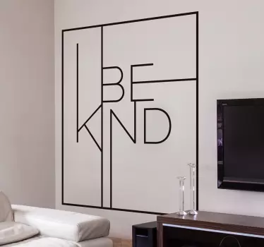 Topography text ''be kind'' text wall decal - TenStickers