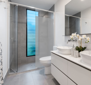 Translucent glass shower screen window sticker - TenStickers
