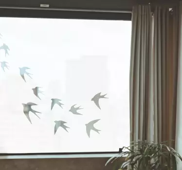 transparant bird window sticker animal wall sticker - TenStickers