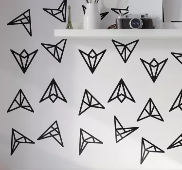Triangle arrow pattern wallpaper decal - TenStickers