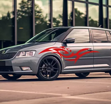 Tribal red car decal - TenStickers