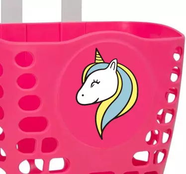 Unicorn design for kids bike sticker - TenStickers