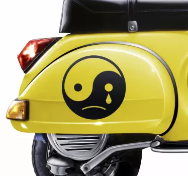 Decorative vinyl sad yin yang wall sticker - TenStickers