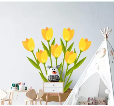 Vibrant flower bunch door sticker - TenStickers