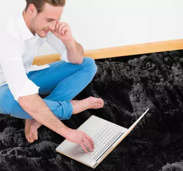 Vinyl floor adhesive for black textured surface - TenStickers