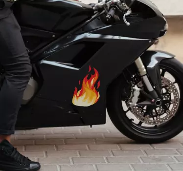 Visual effect fire flame 3d motorcycle decal - TenStickers