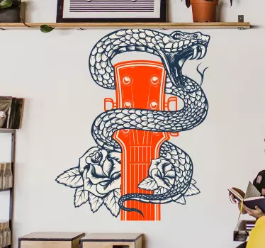 Wall sticker snake wrapped guitar - TenStickers