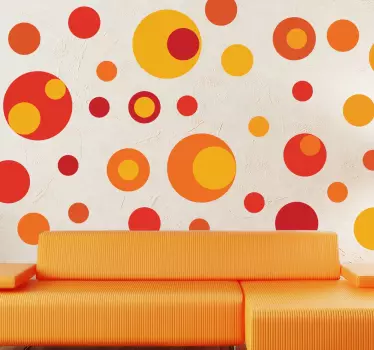 Pack of 45 Warm Tones Circle Sticker - TenStickers