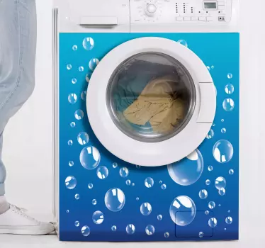 Washing machine bubbles appliance decals - TenStickers