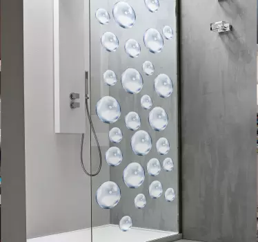 Water bubble shower screen sticker - TenStickers