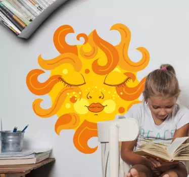 Whimsical sun face tv series wall sticker - TenStickers