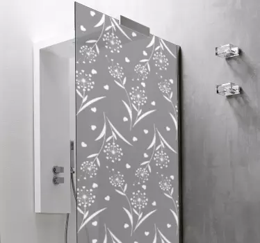 White Dandelions shower decal - TenStickers