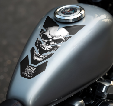 White skull motorcycle decals - TenStickers