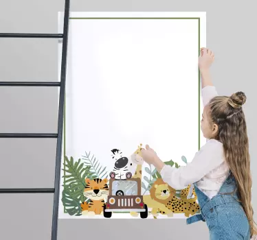 Whiteboard sticker animal safari adventure - TenStickers