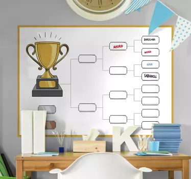 Whiteboard sticker championship bracket chart - TenStickers