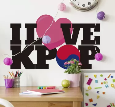 Whiteboard sticker i love kpop - TenStickers