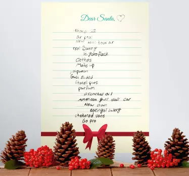 Whiteboard sticker santa list template - TenStickers