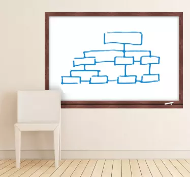 Wooden Frame Whiteboard Decal - TenStickers