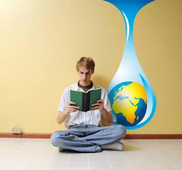 World Water Drop Sticker - TenStickers