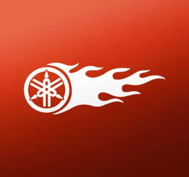 Car decal Yamaha logo with flame - TenStickers