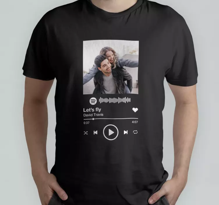 Spotify with text and image t-shirt - TenStickers