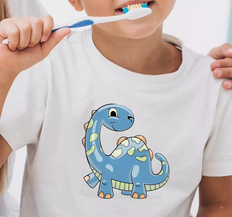 Blue dinosaur cartoon Kids t-shirt - TenStickers