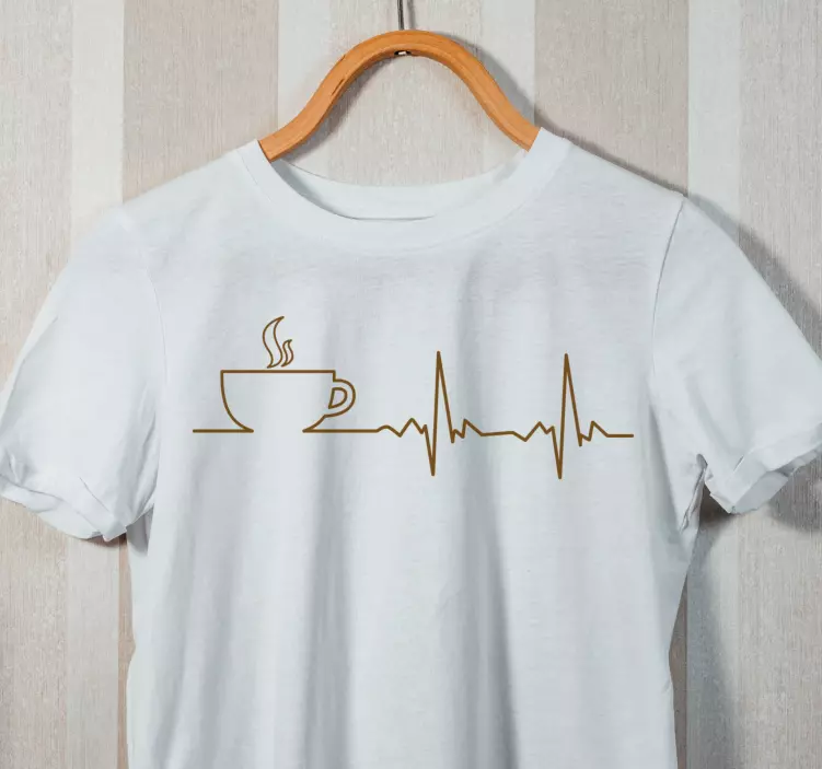 Coffee Heartbeat Design t-shirt - TenStickers