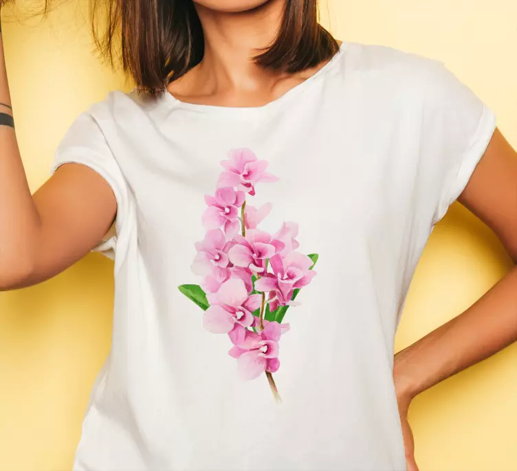 Orchid Pink flowers custom t-shirt - TenStickers
