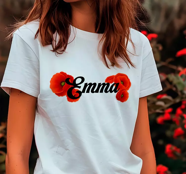 Poppy flowers T-shirts with name - TenStickers