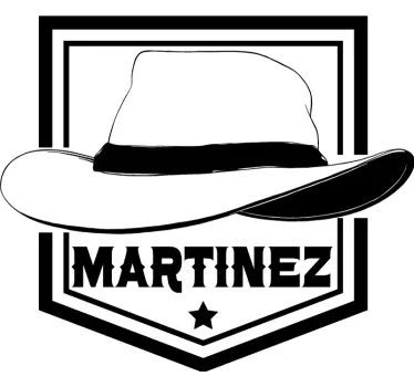 T-shirt with name stylish hat logo - TenStickers