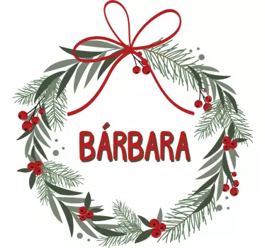 T-shirt with name festive personalized wreath - TenStickers