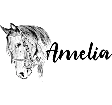 Kids t-shirt amelia's horse portrait - TenStickers