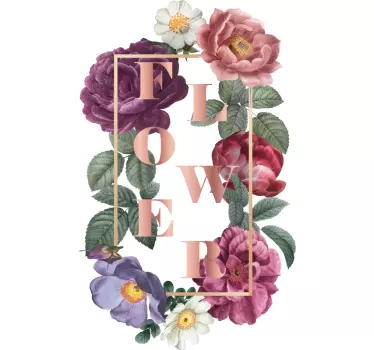 Floral custom typography t-shirt - TenStickers
