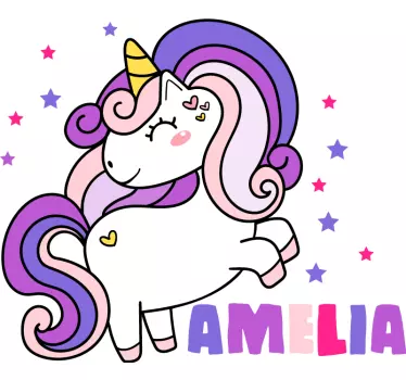 Unicorn personalized amilia baby t-shirt - TenStickers