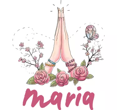 T-shirt with name praying hands design - TenStickers