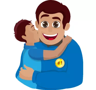 Father and soon cartoon Father  and son matching shirts - TenStickers