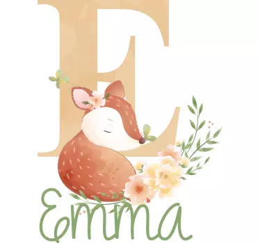 Cute animals deer with name Baby t-shirt - TenStickers