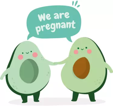 T-shirt with name pregnant avocado duo - TenStickers